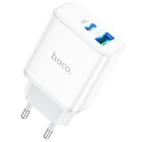 Сетевое зарядное устройство HOCO C105A Stage 1xUSB + 1xUSB-C, 3A, 20W, белый оптом Сетевое зарядное устройство HOCO C105A Stage 1xUSB + 1xUSB-C, 3A, 20W, белый