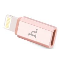 Переходник/Адаптер HOCO Lightning (m) - MicroUSB (f), розовое золото