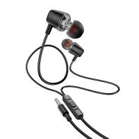 Проводные наушники HOCO M107 Discoverer, Jack 3.5mm, 1.2 м, черный оптом Проводные наушники HOCO M107 Discoverer, Jack 3.5mm, 1.2 м, черный