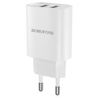 Сетевое зарядное устройство BOROFONE BN2 super fast 2xUSB, 2.1A, белый