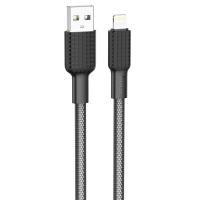 Кабель USB HOCO X69 Jaeger USB - Lightning, 2.4А, 1 м, черный+белый