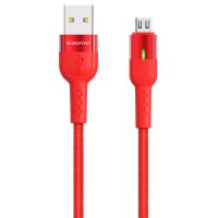 Кабель USB BOROFONE BU17 Starlight USB - MicroUSB, 2.4А, 1.2 м, красный