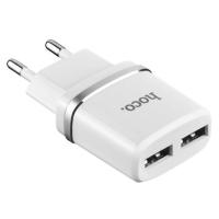 Сетевое зарядное устройство HOCO C12 Smart 2xUSB, 2.4A, белый