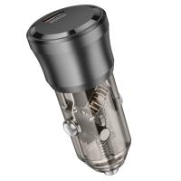 Автомобильное зарядное устройство BOROFONE BZ24 Clever, 1xUSB-C, 20W, прозрачный черный