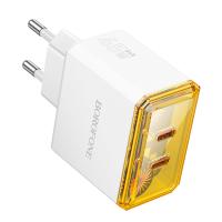 Сетевое зарядное устройство BOROFONE BAS33A Treasure 2xUSB-C, 45W, белый