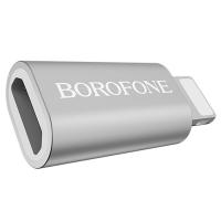 Переходник/Адаптер BOROFONE BV5 Lightning (m) - MicroUSB (f), серебристый
