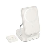 Настольная зарядная станция HOCO CQ16 Astute для iPhone+Apple Watch, 2A, 5W/7.5W/10W/15W, белый