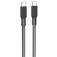Кабель USB-C HOCO X69 Jaeger Type-C - Type-C, 3A, 60W, 1 м, черный+белый
