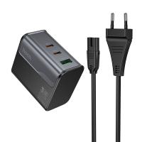 Сетевое зарядное устройство HOCO CS76A Star 1xUSB + 2xUSB-C с Кабелем, 70W, черный оптом Сетевое зарядное устройство HOCO CS76A Star 1xUSB + 2xUSB-C с Кабелем, 70W, черный