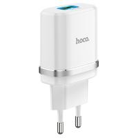 Сетевое зарядное устройство HOCO C12Q Smart 1xUSB, 3A, 18W, белый
