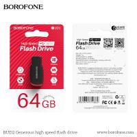 USB флеш-накопитель BOROFONE BUD2, USB 2.0, 64GB, черный