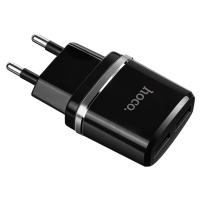 Сетевое зарядное устройство HOCO C12 Smart 2xUSB, 2.4A, черный