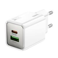 Сетевое зарядное устройство HOCO N46 Glorious 1xUSB + 1xUSB-C, 3A, 20W, белый оптом Сетевое зарядное устройство HOCO N46 Glorious 1xUSB + 1xUSB-C, 3A, 20W, белый