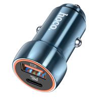 Автомобильное зарядное устройство HOCO Z46A Blue whale, 1xUSB + 1xUSB-C, 3A, 20W, синий оптом Автомобильное зарядное устройство HOCO Z46A Blue whale, 1xUSB + 1xUSB-C, 3A, 20W, синий