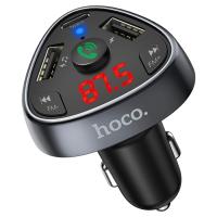 Автомобильное зарядное устройство с FM-Трансмиттер HOCO E51 Road treasure, 2xUSB + 1xUSB-C, 3.1A, 18W, черный