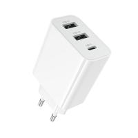 Сетевое зарядное устройство BOROFONE BA105A Stellar 2xUSB + 1xUSB-C, 3A, 15W, белый