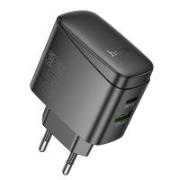 Сетевое зарядное устройство HOCO CS63A Bright 1xUSB + 1xUSB-C, 65W, черный оптом Сетевое зарядное устройство HOCO CS63A Bright 1xUSB + 1xUSB-C, 65W, черный