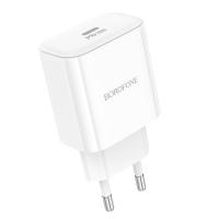 Сетевое зарядное устройство BOROFONE BA81A Single 1xUSB-C, 20W, белый
