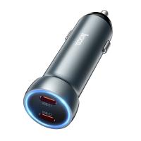 Автомобильное зарядное устройство HOCO Z54B Prosperous, 2xUSB-C, 60W, серый металлик оптом Автомобильное зарядное устройство HOCO Z54B Prosperous, 2xUSB-C, 60W, серый металлик