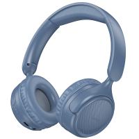 Беспроводные наушники накладные HOCO W66 Wave, Bluetooth, синий оптом Беспроводные наушники накладные HOCO W66 Wave, Bluetooth, синий
