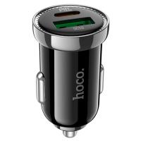 Автомобильное зарядное устройство HOCO Z44 Leading, 1xUSB + 1xUSB-C, 3A, 20W, черный