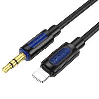 Аудиокабель BOROFONE BL20 True sound AUX Jack 3,5 (m) - Lightning (m), 1 м, черный