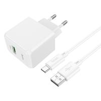 Сетевое зарядное устройство HOCO CS12A Ocean 1xUSB с Кабелем USB - Type-C, 18W, белый оптом Сетевое зарядное устройство HOCO CS12A Ocean 1xUSB с Кабелем USB - Type-C, 18W, белый