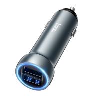 Автомобильное зарядное устройство HOCO Z54 Prosperous, 2xUSB, 3.1A, 15.5W, серый металлик оптом Автомобильное зарядное устройство HOCO Z54 Prosperous, 2xUSB, 3.1A, 15.5W, серый металлик