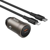 Автомобильное зарядное устройство HOCO Z62A Energy, 1xUSB-C с Кабелем Type-C - Lightning, 30W, золотой оптом Автомобильное зарядное устройство HOCO Z62A Energy, 1xUSB-C с Кабелем Type-C - Lightning, 30W, золотой
