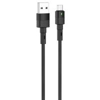 Кабель USB HOCO U82 Cool USB - MicroUSB, 2.4А, 1.2 м, черный