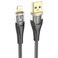 Кабель USB HOCO U121 Gold USB - Lightning, 2.4А, 1.2 м, черный