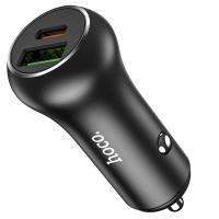 Автомобильное зарядное устройство HOCO Z38 Resolute, 1xUSB + 1xUSB-C, 38W, черный