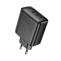 Сетевое зарядное устройство HOCO CS27A Supply 1xUSB + 3xUSB-C, 3A, 67W, черный оптом Сетевое зарядное устройство HOCO CS27A Supply 1xUSB + 3xUSB-C, 3A, 67W, черный