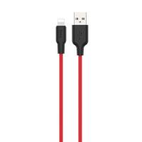 Кабель USB HOCO X21 Plus Silicone USB - Lightning, 2.4А, 1 м, красный+черный