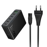Сетевое зарядное устройство HOCO C152A Modern 1xUSB + 5xUSB-C, 3A, 70W, черный оптом Сетевое зарядное устройство HOCO C152A Modern 1xUSB + 5xUSB-C, 3A, 70W, черный