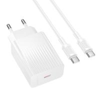 Сетевое зарядное устройство BOROFONE BAS73A Source 1xUSB-C с Кабелем Type-C - Type-C, 20W, белый