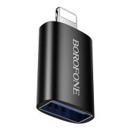 Переходник/Адаптер BOROFONE BV26 Lightning (m) - USB2.0 (f), черный
