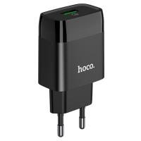 Сетевое зарядное устройство HOCO C72Q Glorious 1xUSB, 3.0A, 18W, черный