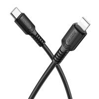 Кабель USB-C BOROFONE BX116 Certain Type-C - Type-C, 3A, 60W, 1 м, черный