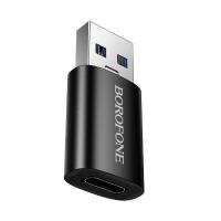 Переходник/Адаптер BOROFONE BV26B USB3.0 (m) - Type-C (f), черный