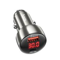 Автомобильное зарядное устройство HOCO Z50 Leader, 1xUSB + 1xUSB-C, 48W, серый металлик оптом Автомобильное зарядное устройство HOCO Z50 Leader, 1xUSB + 1xUSB-C, 48W, серый металлик
