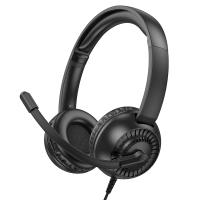 Проводные наушники HOCO W112 Pure, Jack 3.5mm, 1.8 м, черный оптом Проводные наушники HOCO W112 Pure, Jack 3.5mm, 1.8 м, черный