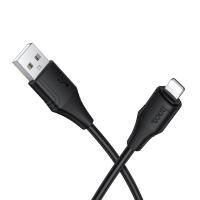Кабель USB HOCO X124 Bien USB - Lightning, 2.4А, 1 м, черный
