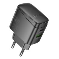 Сетевое зарядное устройство HOCO CS61A Bright 1xUSB + 1xUSB-C, 3A, 30W, черный оптом Сетевое зарядное устройство HOCO CS61A Bright 1xUSB + 1xUSB-C, 3A, 30W, черный