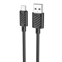 Кабель USB HOCO X88 Gratified USB - MicroUSB, 2.4А, 1 м, черный