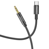Аудиокабель HOCO UPA19 AUX Jack 3,5 (m) - Type-C (m), 1 м, черный