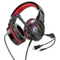 Проводные наушники HOCO W104 Drift gaming, USB+Jack 3.5mm, 2 м, черный