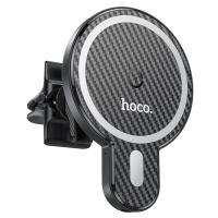 Автомобильный держатель HOCO CA85 Ultra, магнитный с беспроводной зарядкой, 15W, на воздуховод, черный