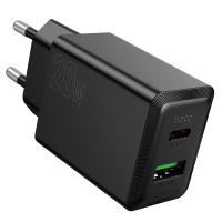 Сетевое зарядное устройство HOCO N69 Nuevo 1xUSB + 1xUSB-C, 3A, 20W, черный оптом Сетевое зарядное устройство HOCO N69 Nuevo 1xUSB + 1xUSB-C, 3A, 20W, черный