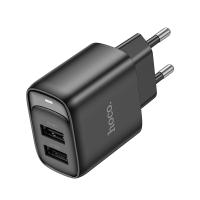 Сетевое зарядное устройство HOCO C141A Smart 2xUSB, 2.1A, черный оптом Сетевое зарядное устройство HOCO C141A Smart 2xUSB, 2.1A, черный